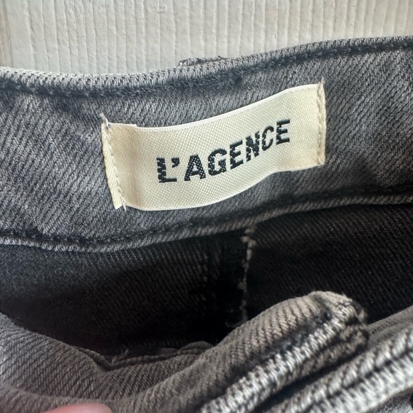 L'AGENCE Krista High-Rise Tapered Barrel Leg Jeans Gray Size 23 - Picture 4 of 7